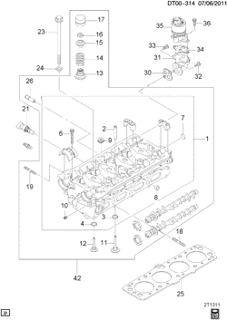 4-CYLINDER ENGINE Chevrolet Aveo 2009-2011 T CYLINDER HEAD ASSEMBLY & RELATED PARTS (LXT/1.6F)