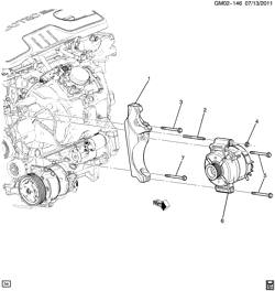 LÂMPADAS-ELÉTRICAS-IGNIÇÃO-GERADOR-MOTOR DE ARRANQUE Chevrolet Captiva Sport (Canada and US) 2013-2015 LF,LR GENERATOR MOUNTING (LEA/2.4K)