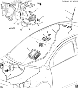 BODY MOUNTING-AIR CONDITIONING-AUDIO/ENTERTAINMENT Chevrolet Sonic Sedan (Canada and US) 2012-2013 JU,JV,JW69 COMMUNICATION SYSTEM ONSTAR(UE1)