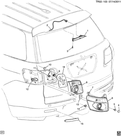LÂMPADAS-ELÉTRICAS-IGNIÇÃO-GERADOR-MOTOR DE ARRANQUE Buick Enclave (AWD) 2008-2012 RV1 LAMPS/REAR (G.M.C. Z88)