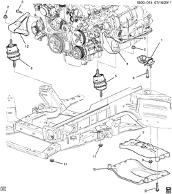 6-CYLINDER ENGINE Chevrolet Camaro Convertible 2012-2015 EF67 ENGINE & TRANSMISSION MOUNTING (LFX/3.6-3, AUTOMATIC MYB)