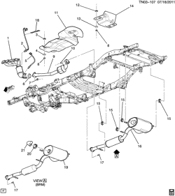 FUEL SYSTEM-EXHAUST-EMISSION SYSTEM Hummer H3 (Left Hand Drive) 2007-2007 N1 EXHAUST SYSTEM (LLR/3.7E)