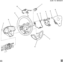 FRONT SUSPENSION-STEERING Chevrolet Captiva Sport (Canada and US) 2012-2015 L STEERING WHEEL & HORN PARTS