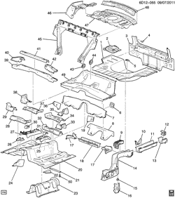BODY MOLDINGS-SHEET METAL-REAR COMPARTMENT HARDWARE-ROOF HARDWARE Cadillac CTS Sedan 2011-2011 DM,DN,DR69 SHEET METAL/BODY PART 5-UNDERBODY & REAR END(1ST DES)