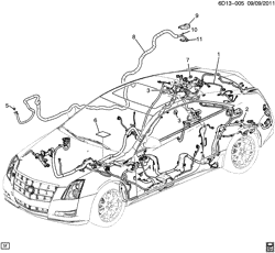 BODY WIRING-ROOF TRIM Cadillac CTS Coupe 2011-2014 D47 WIRING HARNESS/BODY