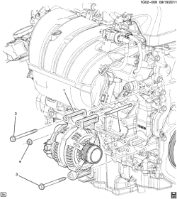 STARTER-GENERATOR-IGNITION-ELECTRICAL-LAMPS Chevrolet Malibu 2013-2015 GC,GD GENERATOR MOUNTING (LTG/2.0X)