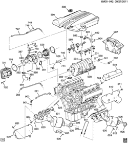MOTOR 6 CILINDROS Cadillac STS 2008-2009 DW,DY29 ENGINE ASM-4.6L V8 PART 5 MANIFOLDS & FUEL RELATED PARTS (LH2/4.6A)