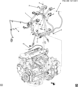СТАРТЕР-ГЕНЕРАТОР-СИСТЕМА ЗАЖИГАНИЯ-ЭЛЕКТРООБОРУДОВАНИЕ-ЛАМПЫ Chevrolet HHR 2006-2008 A WIRING HARNESS/ENGINE (L61/2.2D)