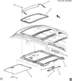 BODY MOLDINGS-SHEET METAL-REAR COMPARTMENT HARDWARE-ROOF HARDWARE Chevrolet HHR 2010-2010 A SUNROOF (CF5)(1ST DES)