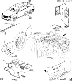 PARE-BRISE - ESSUI-GLACE - RÉTROVISEURS - TABLEAU DE BOR - CONSOLE - PORTES Cadillac CTS Coupe 2011-2014 DM,DN47 SYSTÈME DENTRÉE/TÉLÉDÉVERROUILLAGE (ATH)