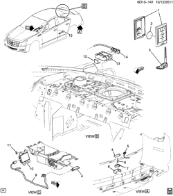 PARE-BRISE - ESSUI-GLACE - RÉTROVISEURS - TABLEAU DE BOR - CONSOLE - PORTES Cadillac CTS Sedan 2010-2014 DN69 SYSTÈME DENTRÉE/TÉLÉDÉVERROUILLAGE (ATH)