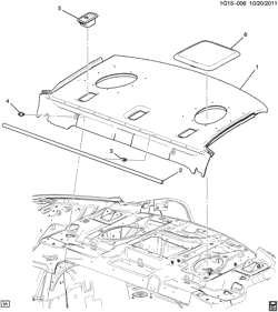 REAR SEAT TRIM-CARPET Chevrolet Malibu 2013-2014 GC TRIM/BACK WINDOW SHELF (EXC HYBRID HP6)