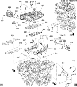 MOTOR 6 CILINDROS Chevrolet Captiva Sport 2012-2017 LR ENGINE ASM-3.0L V6 PART 6 INTAKE MANIFOLD & RELATED PARTS (LFW/3.0-5)