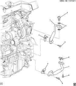 FUEL SYSTEM-EXHAUST-EMISSION SYSTEM Chevrolet Malibu 2013-2015 GC,GD TURBOCHARGER LUBRICATION SYSTEM (LTG/2.0X)
