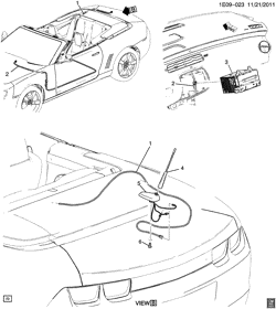 BODY MOUNTING-AIR CONDITIONING-AUDIO/ENTERTAINMENT Chevrolet Camaro Convertible 2011-2011 E67 ANTENNA/AUDIO(UUD)