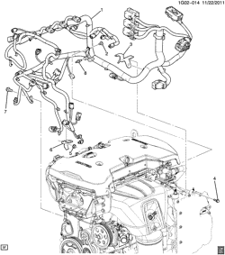 STARTER-GENERATOR-IGNITION-ELECTRICAL-LAMPS Chevrolet Malibu 2013-2013 G WIRING HARNESS/ENGINE (LCV/2.5A)