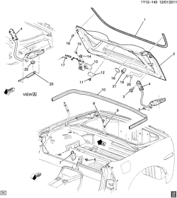 BODY MOLDINGS-SHEET METAL-REAR COMPARTMENT HARDWARE-ROOF HARDWARE Chevrolet Corvette 2008-2013 Y67 LID/FOLDING TOP STOWAGE COMPARTMENT (EXC POWER CM7)