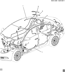 BODY WIRING-ROOF TRIM Buick Regal 2013-2013 GR,GS WIRING HARNESS/BODY