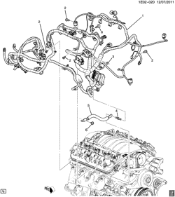 DÉMARREUR - ALTERNATEUR - ALLUMAGE - ÉLECTRIQUE - LAMPES Chevrolet Camaro Convertible 2011-2015 ES WIRING HARNESS/ENGINE (LS3/6.2W,L99/6.2J)