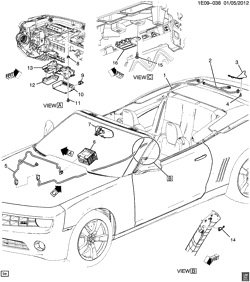 SUP. DE CARR. - AIR CLIM.- AUDIO/DIVERTISSEMENT Chevrolet Camaro Convertible 2013-2015 E67 COMMUNICATION SYSTEM ONSTAR(UE1)