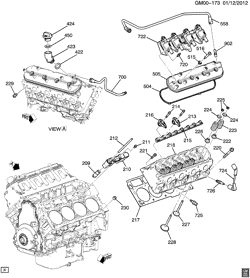 MOTEUR 8 CYLINDRES Chevrolet Camaro Convertible 2011-2015 ES37-67 ENGINE ASM-6.2L V8 PART 2 CYLINDER HEAD & RELATED PARTS (L99/6.2J)