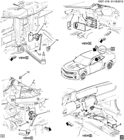 CHÂSSIS - RESSORTS - PARE-CHOCS - AMORTISSEURS Chevrolet Camaro Convertible 2013-2015 ES37-67 SUSPENSION CONTROLS/ELECTRONIC (F55)