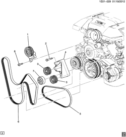 СИСТЕМА ОХЛАЖДЕНИЯ-РЕШЕТКА-МАСЛЯНАЯ СИСТЕМА Chevrolet Camaro Coupe 2013-2015 ES PULLEYS & BELTS/ACCESSORY DRIVE (LS3/6.2W,L99/6.2J)