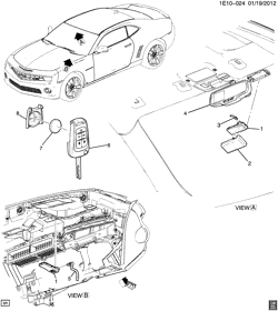 PARE-BRISE - ESSUI-GLACE - RÉTROVISEURS - TABLEAU DE BOR - CONSOLE - PORTES Chevrolet Camaro Coupe 2012-2015 EE,EF,ES SYSTÈME DENTRÉE/TÉLÉDÉVERROUILLAGE