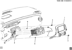 BODY MOUNTING-AIR CONDITIONING-AUDIO/ENTERTAINMENT Chevrolet Camaro Convertible 2013-2015 EF,ES RADIO MOUNTING (UFF, UFU, UFW, UHQ, UHR)
