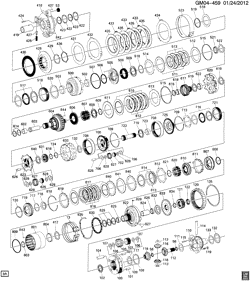 FREIOS Buick Lucerne 2006-2011 H AUTOMATIC TRANSMISSION (MH1) PART 2 HM 4T80-E INTERNAL POWER TRAIN PARTS
