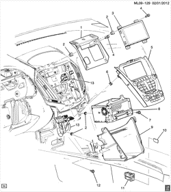 КРЕПЛЕНИЕ КУЗОВА-КОНДИЦИОНЕР-АУДИОСИСТЕМА Chevrolet Equinox 2012-2012 LH,LJ RADIO MOUNTING (SD CARD NAVIGATION UEW)