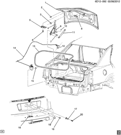 BODY MOLDINGS-SHEET METAL-REAR COMPARTMENT HARDWARE-ROOF HARDWARE Cadillac STS 2007-2011 D29 REAR COMPARTMENT HARDWARE
