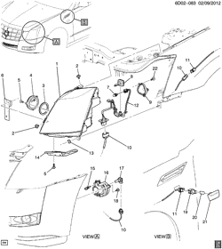 LÂMPADAS-ELÉTRICAS-IGNIÇÃO-GERADOR-MOTOR DE ARRANQUE Cadillac CTS Coupe 2011-2014 DM47 LAMPS/FRONT (H.I.D. LAMP T4F, HDLP CONTROLS TB8,T94)