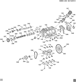 6-ЦИЛИНДРОВЫЙ ДВИГАТЕЛЬ Buick LaCrosse/Allure 2005-2009 W19 ENGINE ASM-3.8L V6 PART 1 CYLINDER BLOCK AND RELATED PARTS (L26/3.8-2)