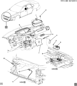 ОТДЕЛКА САЛОНА - ОТДЕЛКА ПЕРЕДН. СИДЕНЬЯ-РЕМНИ БЕЗОПАСНОСТИ Chevrolet Impala Limited (Carryover Model) 2012-2016 W INFLATABLE RESTRAINT SYSTEM/DRIVER & PASSENGER