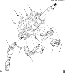 FRONT SUSPENSION-STEERING Cadillac XTS 2013-2015 G STEERING COLUMN PART 1