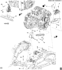 4-ЦИЛИНДРОВЫЙ ДВИГАТЕЛЬ Buick LaCrosse/Allure 2012-2016 GB,GM,GT ENGINE & TRANSMISSION MOUNTING (LFX/3.6-3)