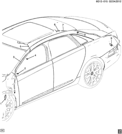BODY MOLDINGS-SHEET METAL-REAR COMPARTMENT HARDWARE-ROOF HARDWARE Chevrolet Impala (New Model) 2014-2017 GY,GZ69 SUNROOF DRAINAGE (C3U)
