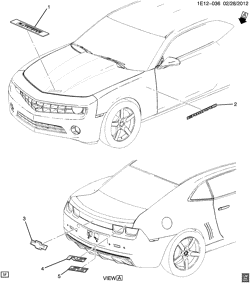 МОЛДИНГИ КУЗОВА-ЛИСТОВОЙ МЕТАЛ-ФУРНИТУРА ЗАДНЕГО ОТСЕКА-ФУРНИТУРА КРЫШИ Chevrolet Camaro Coupe 2010-2010 E37 ORNAMENTATION/BODY (EXC TRANSFORMERS EDITION CTH)
