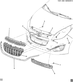 LUBRIFICAÇÃO - ARREFECIMENTO - GRADE DO RADIADOR Chevrolet Spark 2013-2015 CV48 GRILLE/RADIATOR (FOG-LAMP T3Y)