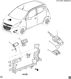 PARABRISA - LIMPADOR - ESPELHOS - PAINEL DE INSTRUMENTO - CONSOLE - PORTAS Chevrolet Spark 2013-2015 CV48 ENTRY SYSTEM/KEYLESS REMOTE