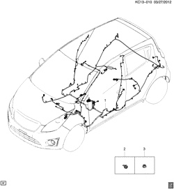 ЭЛЕКТРОПРОВОДКА КУЗОВА-ПАНЕЛЬ КРЫШИ Chevrolet Spark 2013-2015 CV48 WIRING HARNESS/BODY
