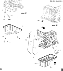4-CYLINDER ENGINE Chevrolet Spark 2013-2015 CV48 ENGINE ASM-1.2L L4 PART 5 OIL PUMP, OIL PAN & RELATED PARTS (LL0/1.2-9)