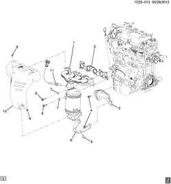 ПРИВОДНОЙ МОТОР Chevrolet Spark 2013-2015 CV48 ENGINE ASM-1.2L L4 PART 7 EXHAUST MANIFOLD & RELATED PARTS (LL0/1.2-9)
