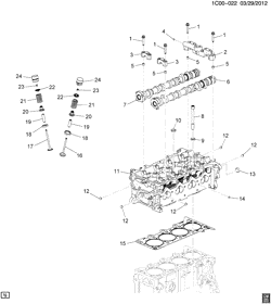 4-ЦИЛИНДРОВЫЙ ДВИГАТЕЛЬ Chevrolet Spark 2013-2015 CV48 ENGINE ASM-1.2L L4 PART 2 CYLINDER HEAD & RELATED PARTS (LL0/1.2-9)