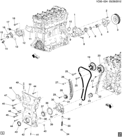 MOTOR DE ACIONAMENTO Chevrolet Spark 2013-2015 CV48 ENGINE ASM-1.2L L4 PART 4 FRONT COVER, COOLING & TIMING (LL0/1.2-9)