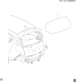ЗАДНЕЕ СТЕКЛО-ДЕТАЛИ СИДЕНЬЯ-РЕГУЛИРОВОЧНОЕ УСТРОЙСТВО Chevrolet Spark 2013-2015 CV48 REAR WINDOW