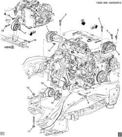 4-CYLINDER ENGINE Chevrolet Malibu 2013-2013 G ENGINE & TRANSMISSION MOUNTING (LCV/2.5A)