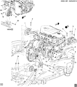 4-ЦИЛИНДРОВЫЙ ДВИГАТЕЛЬ Buick Regal 2012-2012 GS ENGINE & TRANSMISSION MOUNTING (LHU/2.0V, AUTOMATIC MHK)