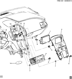 КРЕПЛЕНИЕ КУЗОВА-КОНДИЦИОНЕР-АУДИОСИСТЕМА Chevrolet Volt 2011-2015 RC RADIO MOUNTING